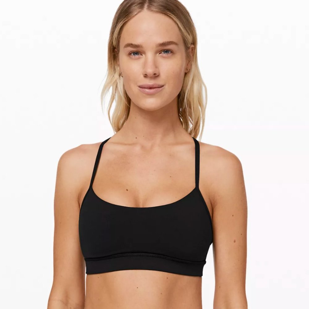 Lululemon Flow Y Nulu Bra, Black Size 6, Light Support A-C Cups